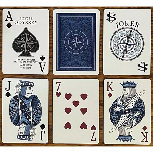 Bicycle Playing Card Deck Odyssey Sea Blue Nautical Theme Made in USA New - Picture 1 of 5
